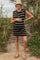 Black Striped Sweater Knit Sleeveless Maternity Dress