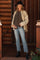 Blue Fringe Hem Cropped Slim StraightMaternity Jeans