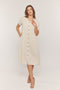 Beige Button Down Midi Dress