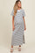 Navy Striped Side Slit Maternity Maxi Dress