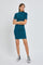 Deep Teal Ribbed Mock Neck Dress