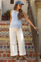 Ivory Raw Hem Wide Leg Maternity Jeans