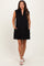 Black Sleeveless Polo Maternity Mini Dress