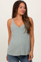 Light Olive Ribbed V-Neck Flowy Maternity Tank
