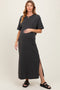 Black Short Sleeve Knit T-Shirt Maternity Maxi Dress