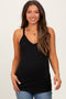 Black V-Neck Racerback Maternity Tank Top