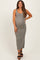 Light Olive Ribbed Basic Maternity Maxi Dress