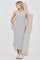 Navy Striped Dot Midi Dress