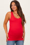 Red Sleeveless Fitted Maternity Tank Top