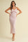 Light Pink Sleeveless Frill Sweater Midi Dress