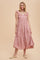 Mauve Cotton Plaid Maxi Dress