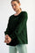 Forest Green Oversized Cotton Slub Long Sleeve Top