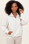 Ivory French Terry Quarter Zip Pullover