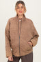 Mocha Quilted Oversized Maternity Jacket