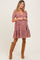Rust Floral Tiered V-Neck Maternity Mini Dress