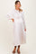 Cream Pleated Empire Waist Maternity Midi Dress
