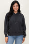 Black Drop Shoulder Long Sleeve Oversized Hoodie