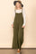 Olive Sleeveless Pocketed Wide Leg Jumpsuit