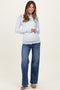 Blue Medium Wash Wide Leg Maternity Jeans
