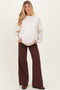 Brown Front Seam Wide Leg Maternity Jeans