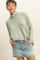 Sage Draped Oversized Turtleneck Dolman Sleeve Top