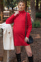 Red High Neck Sweater Maternity Mini Dress