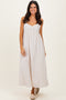 Taupe Ruffle Trim Sweetheart Neckline Midi Dress