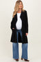 Black Knit Open Front Long Maternity Cardigan
