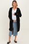 Black Knit Long Maternity Sweater Coat