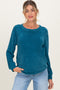 Teal Chenille Knit Maternity Sweater