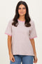 Light Pink Striped Short Sleeve T-Shirt