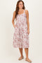 Burgundy Floral Button Down Tiered Dress