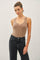 Mocha Ribbed Split Neck Tank Top