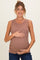 Mocha Ribbed Sleeveless Ruched Maternity Top
