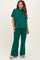Hunter Green Curved Hem Tee Pants Maternity Lounge Set