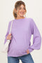 Lavender Fine Knit Balloon Sleeve Maternity Sweater