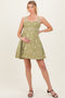 Sage Floral Scallop Trim Maternity Mini Dress