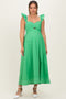 Green Cutout Seam Detail Maternity Midi Dress