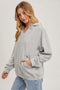 Heather Grey Split Neckline Hoodie