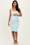 Light Blue Ribbed Square Neck Maternity Tank Dress