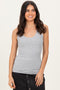 Heather Grey Ribbed Scoop Neck Tank Top