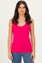 Hot Pink Ribbed Scoop Neck Tank Top