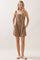 Mocha Stripe Front Tie Linen Blend Romper