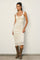 Cream Lace Ruffle Accent Sleeveless Midi Dress