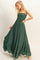 Hunter Green Smocked Halter Open Back Maxi Dress