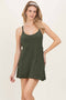 Dark Olive Racerback Romper Dress