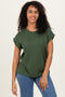 Army Green Rolled Short Sleeve Tee