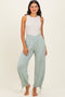 Moss Green Crossover Waist Pants