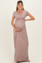 PinkBlush Mocha Draped Maternity/Nursing Maxi Dress