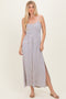 Oatmeal Striped Sleeveless Maxi Dress
